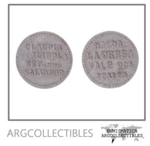 El Salvador Ficha Token Vale 2 Reales Hacienda la Presa Claudia de Guirola (Aluminio)