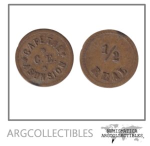 Guatemala Ficha/Token 1/2 Real Finca Cafetal C.E. Asuncion Bronce