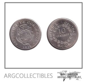 Costa Rica Moneda 10 Centimos 1976 Niquel KM-185.2 UNC