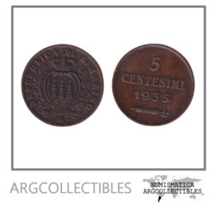 San Marino Moneda 5 Centavos 1935 Bronce KM-12 XF