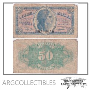 España Billete 50 Centavos 1937 P-93 VF+