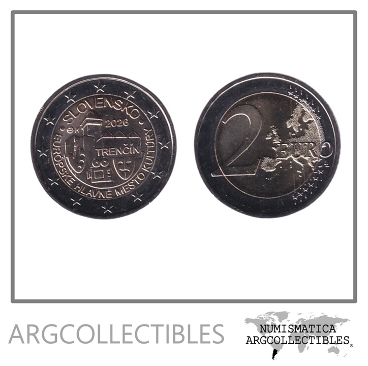 Eslovaquia Moneda 2 Euros 2026 Bimetalica Trencin Capital Europea de la Cultura UNC