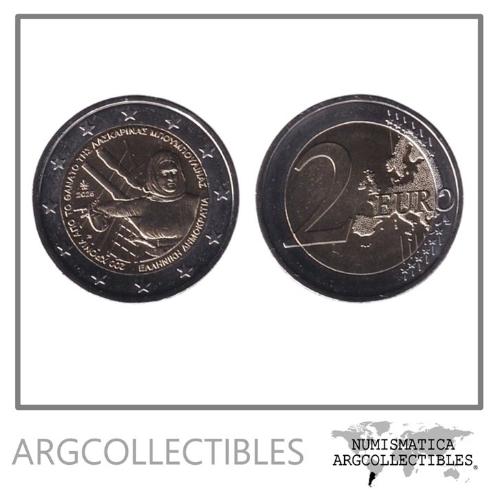 Grecia Moneda 2 Euros 2025 Bimetalica Laskarina Bouboulina UNC