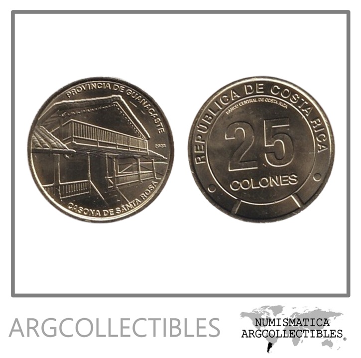 Costa Rica Moneda 25 Colones 2023 Laton Provincia de Guanacaste UNC