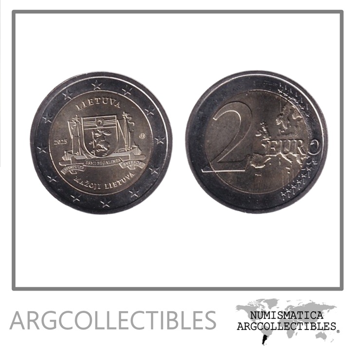 Lituania Moneda 2 Euros 2025 Bimetalica Region Menor UNC