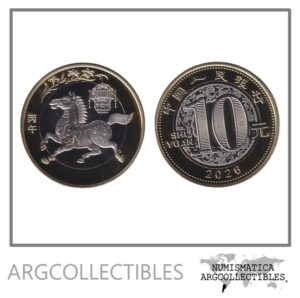 China Moneda 10 Yuan 2026 Año del Caballo Bimetalica UNC
