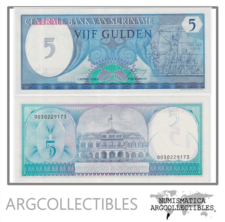 Surinam Billete 5 Gulden 1982 P-125 UNC
