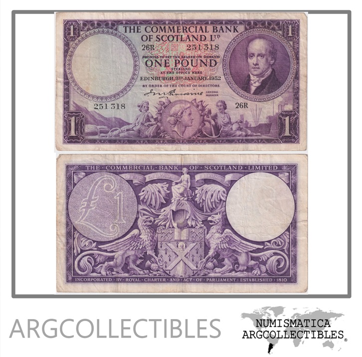 Escocia Billete 1 Pound 1952 P-S-332 VF