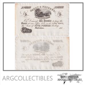 Sudafrica Billete 5 Pounds 1850 Barry & Nephews AU