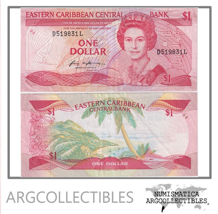 Santa Lucia Billete 1 Dolar 1986 P-17L XF