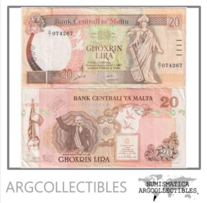 Malta Billete 20 Liri 1989 P-44 XF