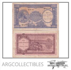 Congo Belga Billete 1.000 Francos 1962 P-2 VF