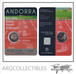 Andorra Blister Moneda 2 Euros 2025 Bimetalica Juegos de los Pequeños Estados UNC