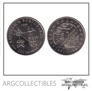 Portugal Moneda 200 Escudos 2000 Niquel Tierra de Labrador KM-728 UNC