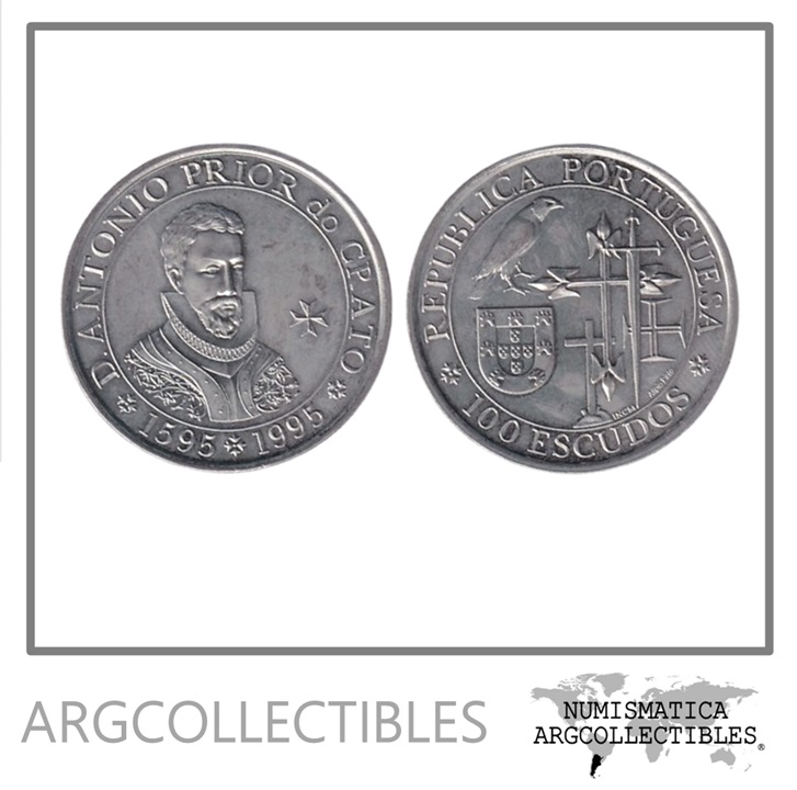 Portugal Moneda 100 Escudos 1995 Niquel KM-680 Antonio Prior de Crato UNC