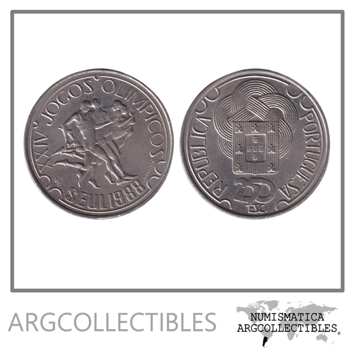 Portugal Moneda 250 Escudos 1988 Niquel Juegos Olimpicos Seul 88 KM-643 UNC