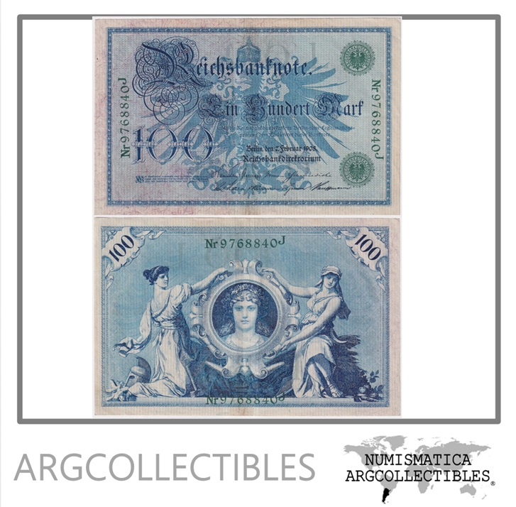 Alemania Billete 100 Marcos 1908 P-34 XF