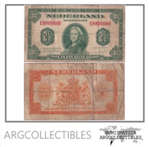 Holanda Billete 2 1/2 Gulden 1943 P-65 F+