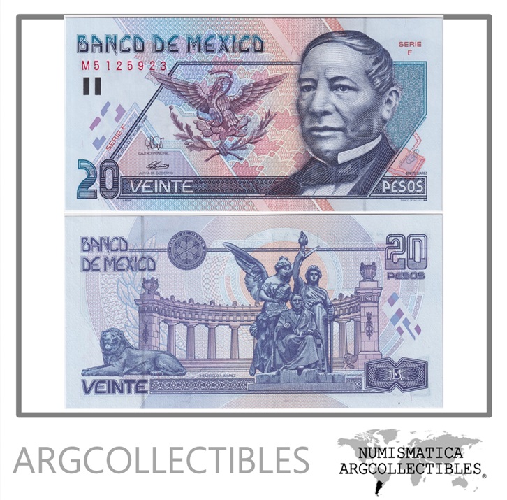 Mexico Billete 20 Pesos 1994 P-106a UNC (Serie F)
