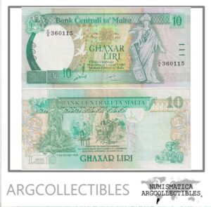 Malta Billete 10 Liri 1989 P-43 XF