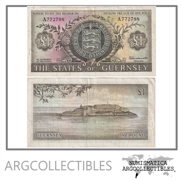 Guernsey Billete 1 Pound 1969 P-45a VF+