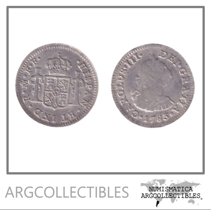 Mexico Moneda 1/2 Real 1783 F.F. Carlos III Plata KM-69.2 VF+