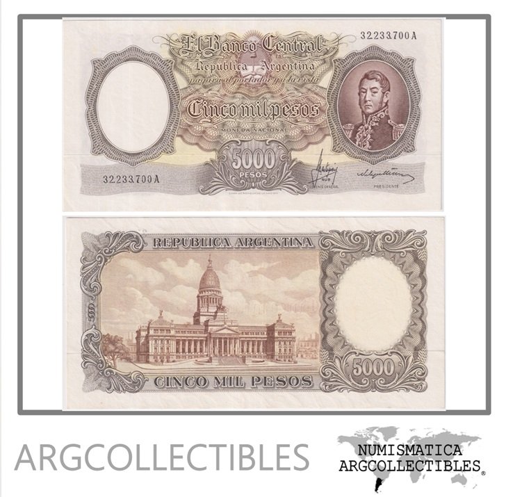 Argentina Billete 5.000 Pesos 1967 P-280a/BOT-2179 UNC (Serie A)