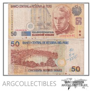 Peru Billete 50 Soles 1994 P-160 VF (Escrito)