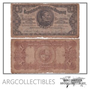 Uruguay Billete 1 Peso 1914 P-9/CR-4-III-9 VG+ (Serie E)