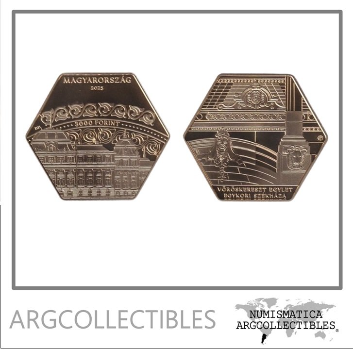Hungria Moneda 3.000 Forint 2025 Oro Nordico Cuartel General de la Cruz Roja Proof