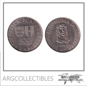 Madeira Moneda 100 Escudos 1981 Niquel KM-5 Autonomia Regional AU