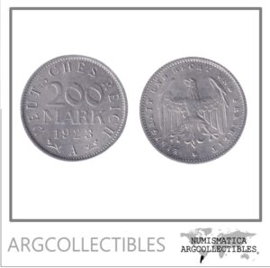 Alemania Moneda 200 Marcos 1923 Weimar Aluminio KM-35 AU