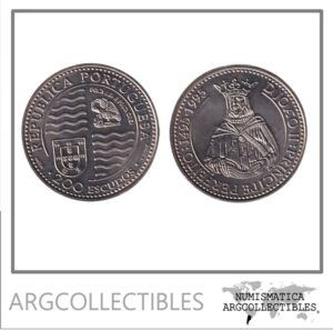 Portugal Moneda 200 Escudos 1995 Niquel KM-673 Rey Juan II UNC
