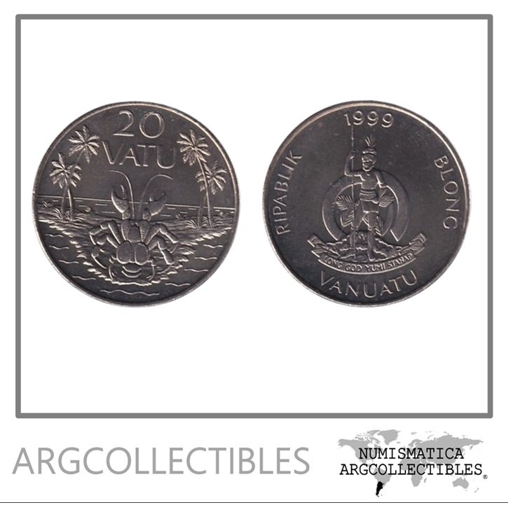 Vanuatu Moneda 20 Vatu 1999 Cangrejo Niquel KM-7 UNC