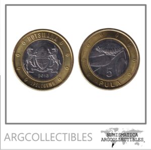 Botswana Moneda 5 Pula 2013 Bimetalica KM-37 Oruga UNC