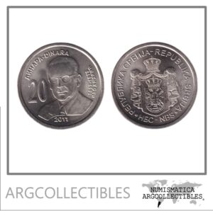 Serbia Moneda 20 Dinara 2011 Ivo Andric Niquel KM-53 UNC