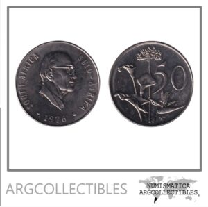 Sudafrica Moneda 50 Centavos 1976 Jacobus Johannes Fouche Niquel KM-96 UNC