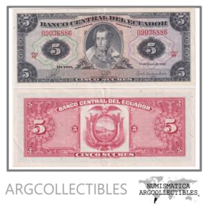 Ecuador Billete 5 Sucres 1966 P-113b XF