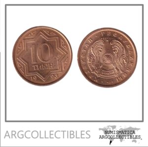 Kazajistan Moneda 10 Tiyn 1993 Zinc Baño Cobre KM-3a UNC