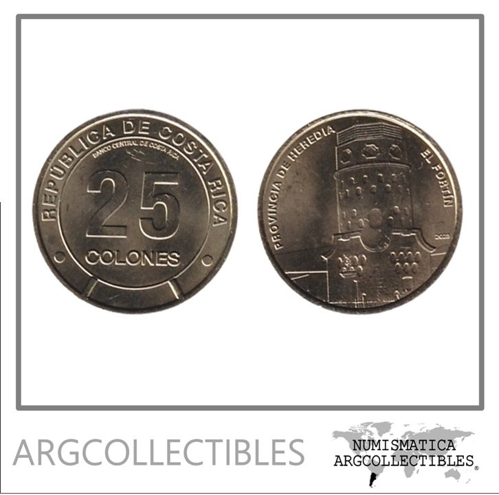 Costa Rica Moneda 25 Colones 2023 Laton Provincia Heredia UNC