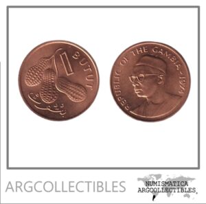 Gambia Moneda 1 Butut 1974 Bronce KM-8 UNC