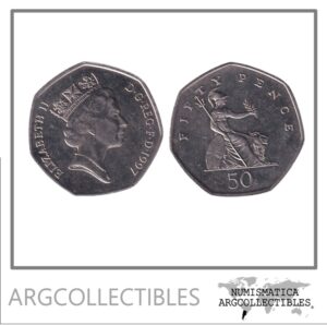 Inglaterra Moneda 50 Centavos 1997 Niquel KM-940.1 AU