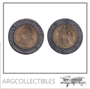 Vaticano Moneda 500 Liras 1990 Bimetalica KM-225 UNC