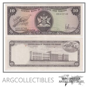 Trinidad y Tobago Billete 10 Dolares 1977 P-32 XF+