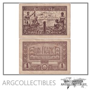 Africa Occidental Francesa Billete 1 Franco 1944 P-34a VF+