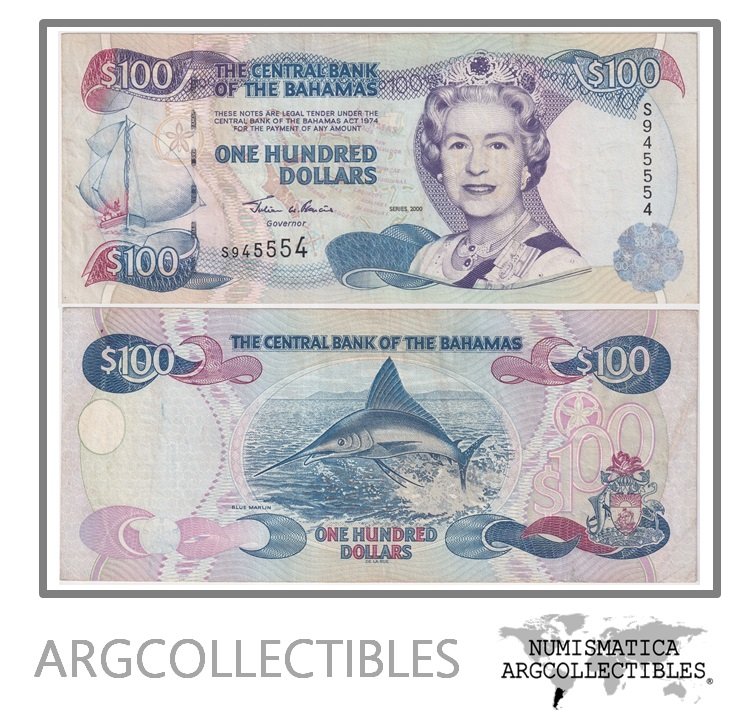 Bahamas Billete 100 Dolares 2000 P-67 VF+