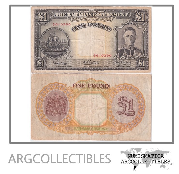 Bahamas Billete 1 Pound 1936 P-11e VF