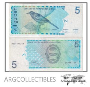 Antillas Holandesas Billete 5 Gulden 1986 P-22 VF (Escrito)
