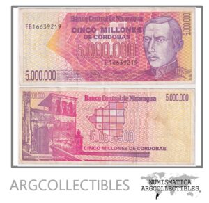 Nicaragua Billete 5.000.000 Cordobas 1990 P-165 VF