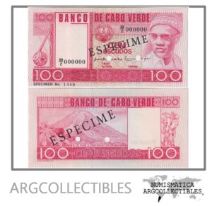 Cabo Verde 100 Escudos 1977 P-54s UNC (Specimen)